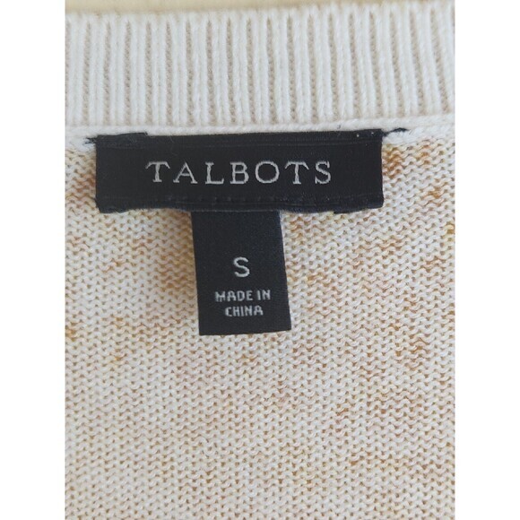 Talbots Leopard Print Cardigan Button-Front Cardigan Sweater yellow small - Picture 2 of 10